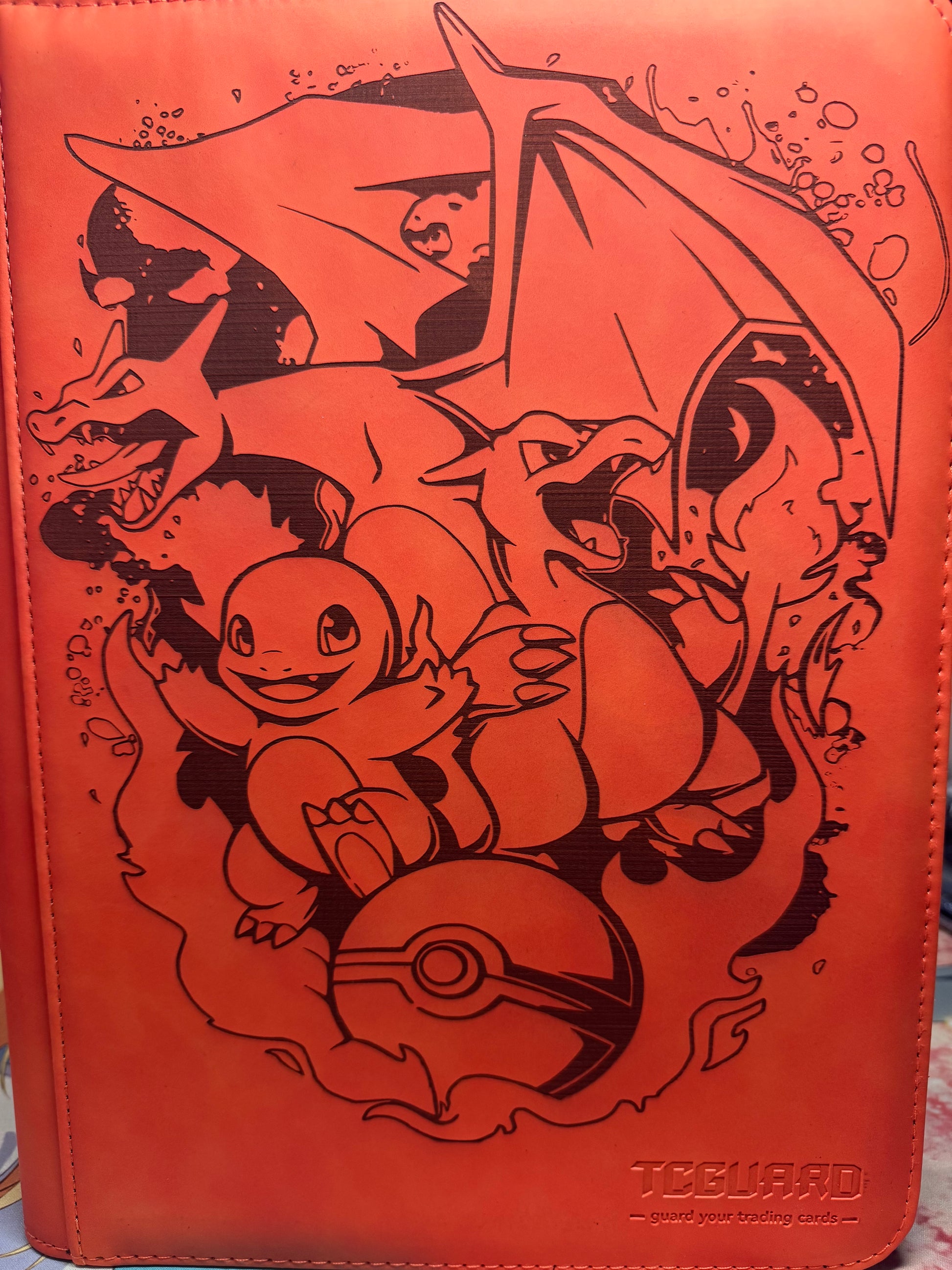 Charizard Evolution Line Binder - Orange Tilted Rips Charizard Evolution Line Binder - Orange Tilted Rips