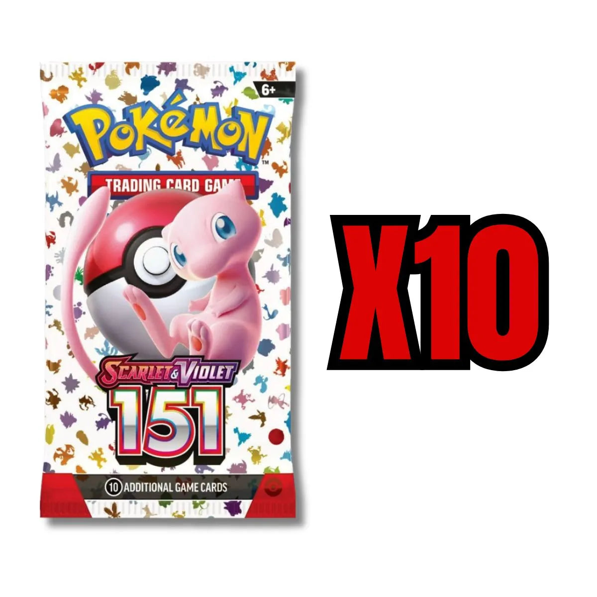 x10 151 Booster Pack - SV: Scarlet & Violet 151 (MEW)